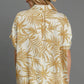 Umgee Full Size Tropical Print Button Down Shirt Plus Size