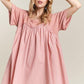 ADORA Round Neck Half Sleeve Babydoll Dress Babydoll Dresses