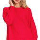 Zenana Viscose Front Seam Round-Neck Sweater Sweaters