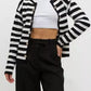 Daverri Fashions black and white striped knit cardigan with silver buttons