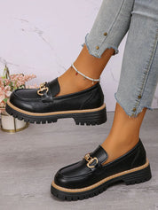 Matte Round Toe Platform Loafers | Shoes Daverri Fashions