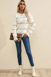 Round Neck Long Sleeve Sweater | Daverri Fashions