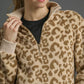 Umgee Leopard Print Quarter-Zip Sweatshirt - DAVERRI FASHIONS