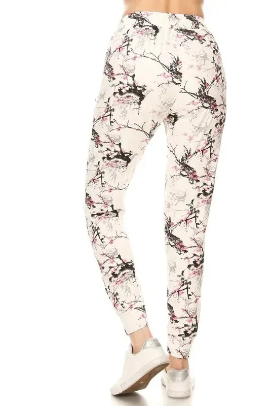Leggings Depot Buttery Soft Printed Joggers with Drawstring - DAVERRI FASHIONS
