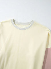 Color Block Round Neck Top and Pants Set | Loungewear Sets Daverri Fashions