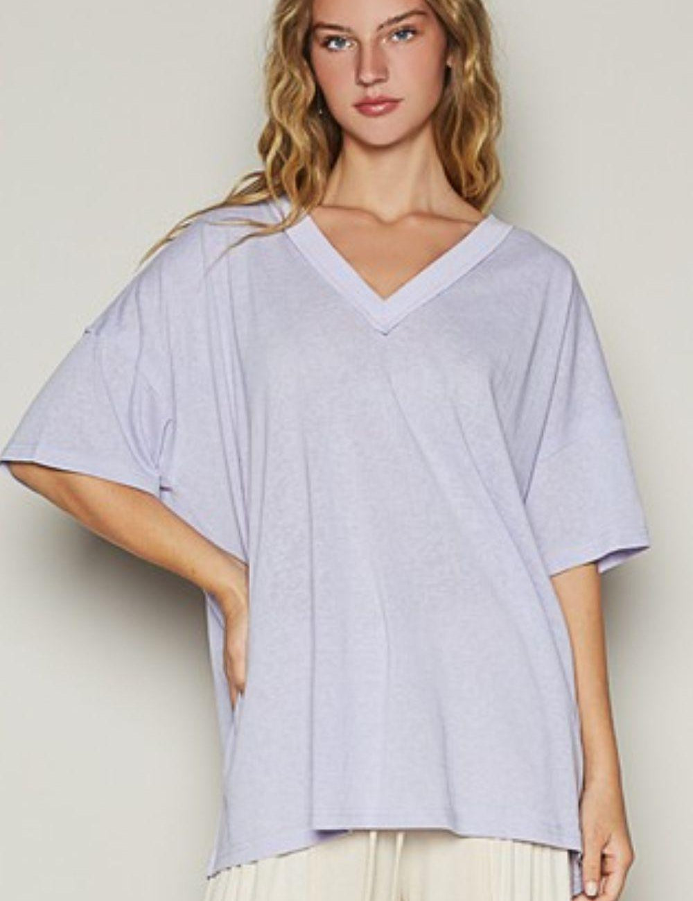 POL V-Neck Half Sleeve T-Shirt | T-Shirts Daverri Fashions