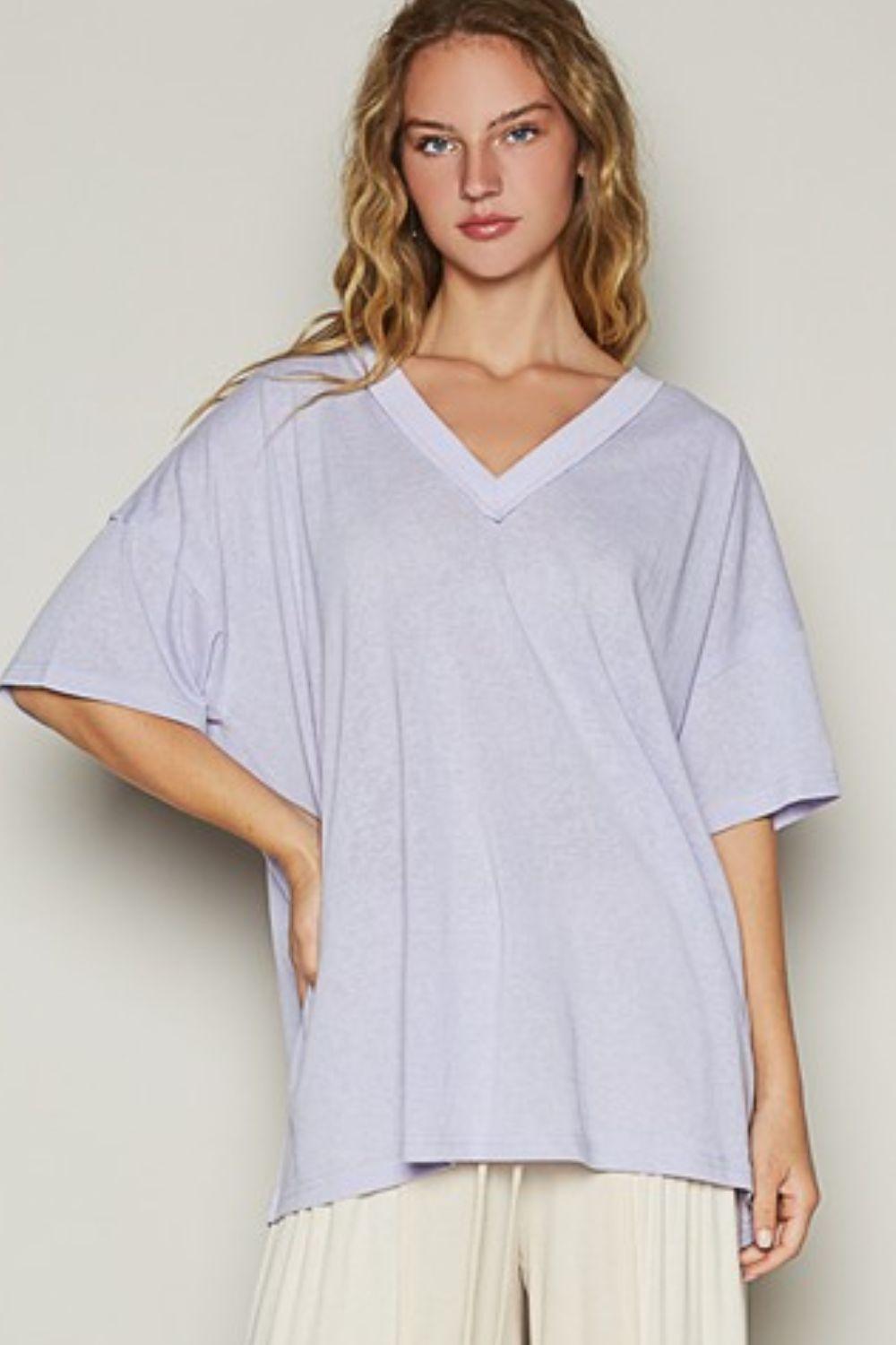 POL V-Neck Half Sleeve T-Shirt T-Shirts