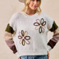 BiBi Flower Color Block Sweater - DAVERRI FASHIONS