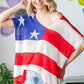 First Love USA Flag Drop Shoulder Knit Top Plus Size Multi Tops