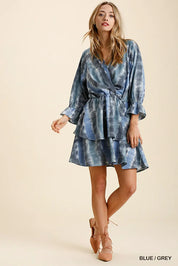 Umgee Tie Dye Ruffled Layered Dress with Elastic Waistband | Mini Dresses Daverri Fashions