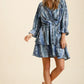 Umgee Tie Dye Ruffled Layered Dress with Elastic Waistband Mini Dresses