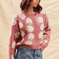 SO ME Strawberry Fruit All Over Button Sweater Cardigan - DAVERRI FASHIONS