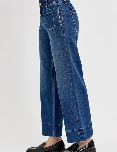 RISEN Elastic Band Wide Leg Jeans