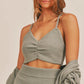 MABLE 3 Pieces Sweater Set with Crop Cami, Mini Skirt, Cardigan Skirt Sets