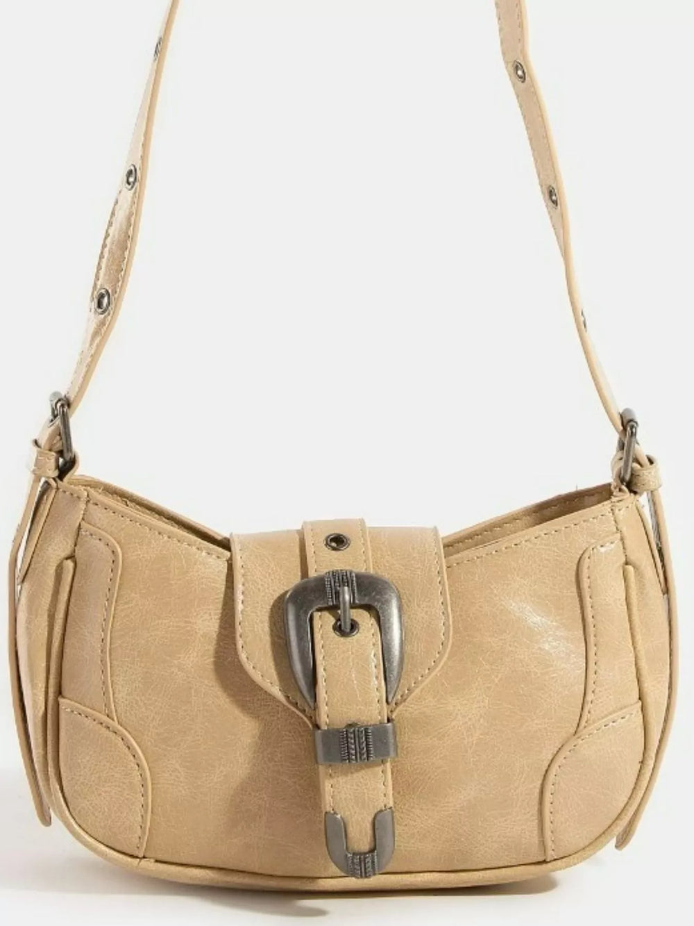 Fame Western Buckle Accent Multi Panel Shoulder Bag | Shoulder Bags Daverri Fashions