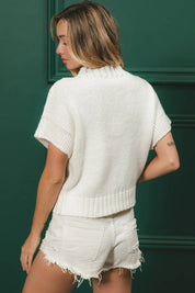 BiBi Gameday Sequin Football Patches Rib Banded Sweater | Sweaters Daverri Fashions