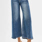 RISEN High Rise Crop Wide Leg Jeans with Step Hem - DAVERRI FASHIONS