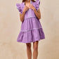 BiBi Gameday Theme Contrast Binding Ruffled Dress - DAVERRI FASHIONS