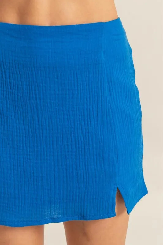 HYFVE Ruched Bra Top and Mini Skirt Set