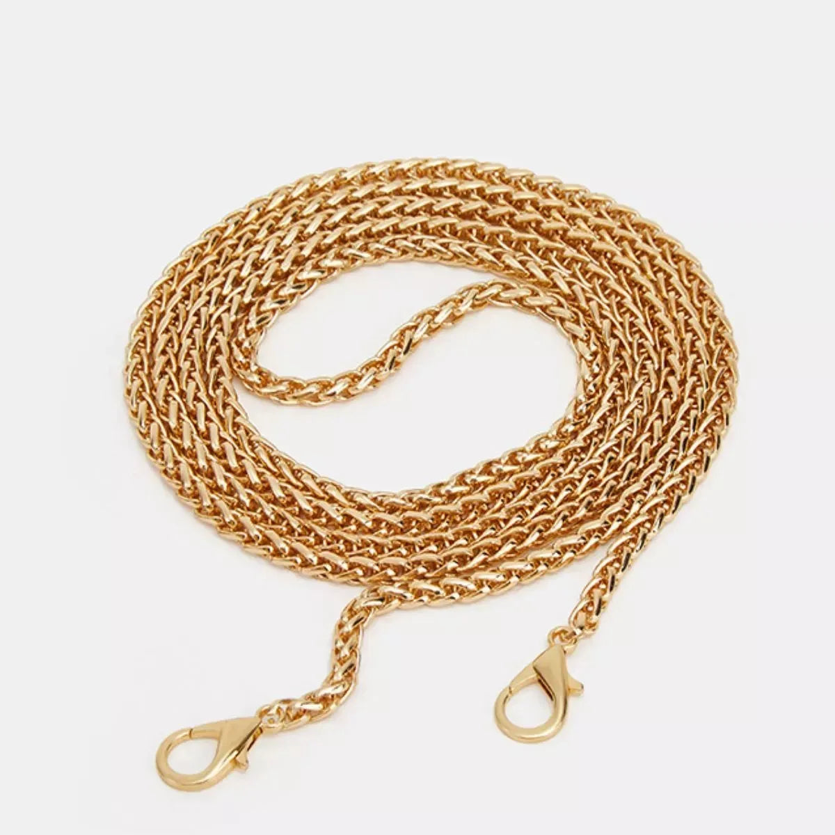 Ruched Shoulder Bag with Chain Strap - DAVERRI FASHIONS