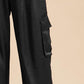 Annie Wear Wide Leg Cargo Satin Pants Pants