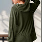 Double Take Full Size Half Button Long Sleeve Hoodie - DAVERRI FASHIONS