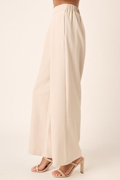 Mittoshop Inverted Pleat Detail Wide Leg Pants Bottoms