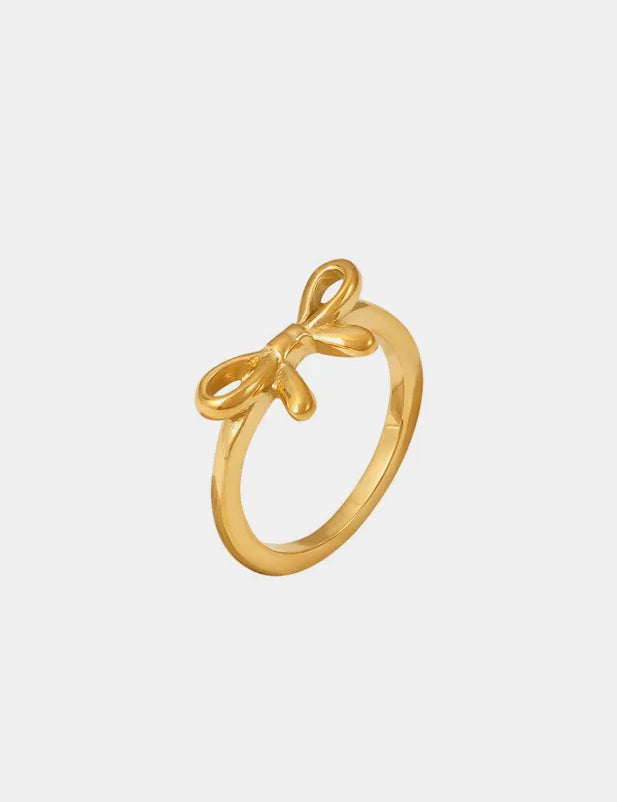 Gold Stainless Steel Bow Ring | Rings Daverri Fashions