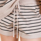 Lime 'N' Chili Striped Folded Half Sleeve Top and Shorts Set