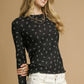 Umgee Bow Print Lightweight Knit Top - DAVERRI FASHIONS