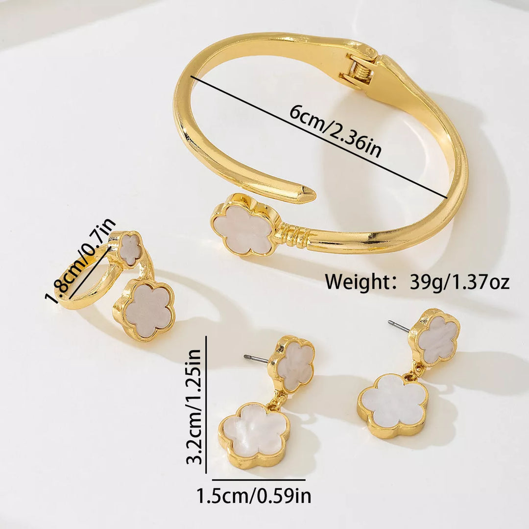 18K Gold-Plated Flower Jewelry Set | Jewelry Sets Daverri Fashions