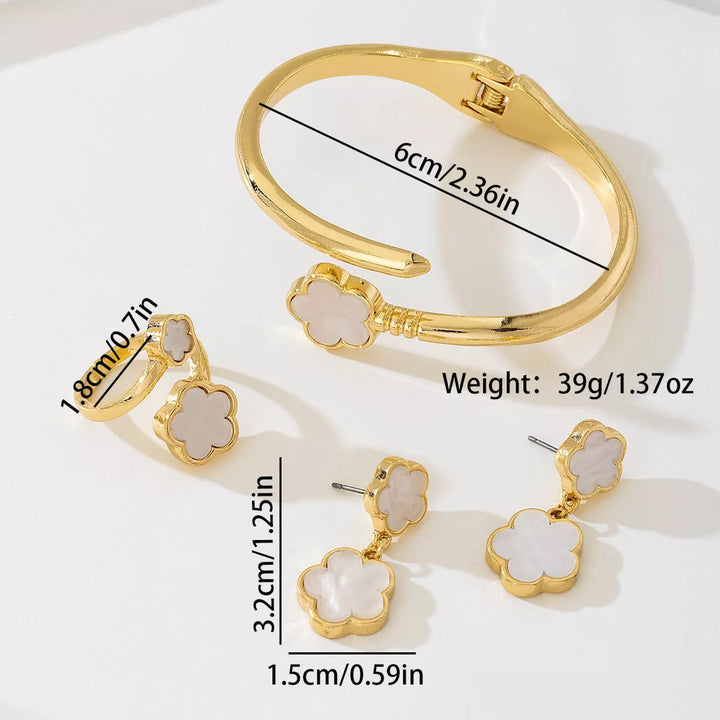 18K Gold-Plated Flower Jewelry Set | Jewelry Sets Daverri Fashions