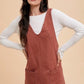 Annie Wear V-Neck Adjustable Strap Denim Overall Dress with Pockets Tops