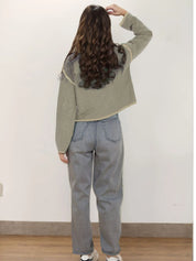 Button-Front Cardigan with Contrast Trim | Cardigans Daverri Fashions