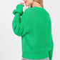 SAGE + FIG Round Neck Drop Shoulder Sweater - DAVERRI FASHIONS