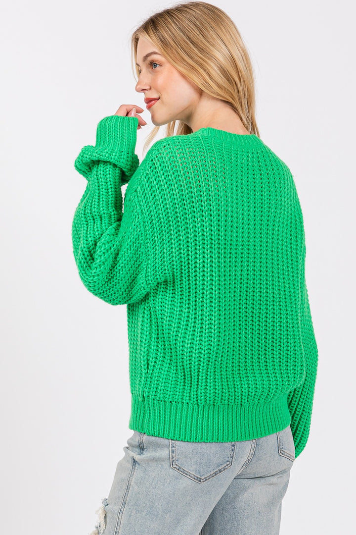 SAGE + FIG Round Neck Drop Shoulder Sweater Sweaters