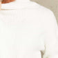 Cozy Daverri high neck balloon sleeve rib-knit pullover sweater