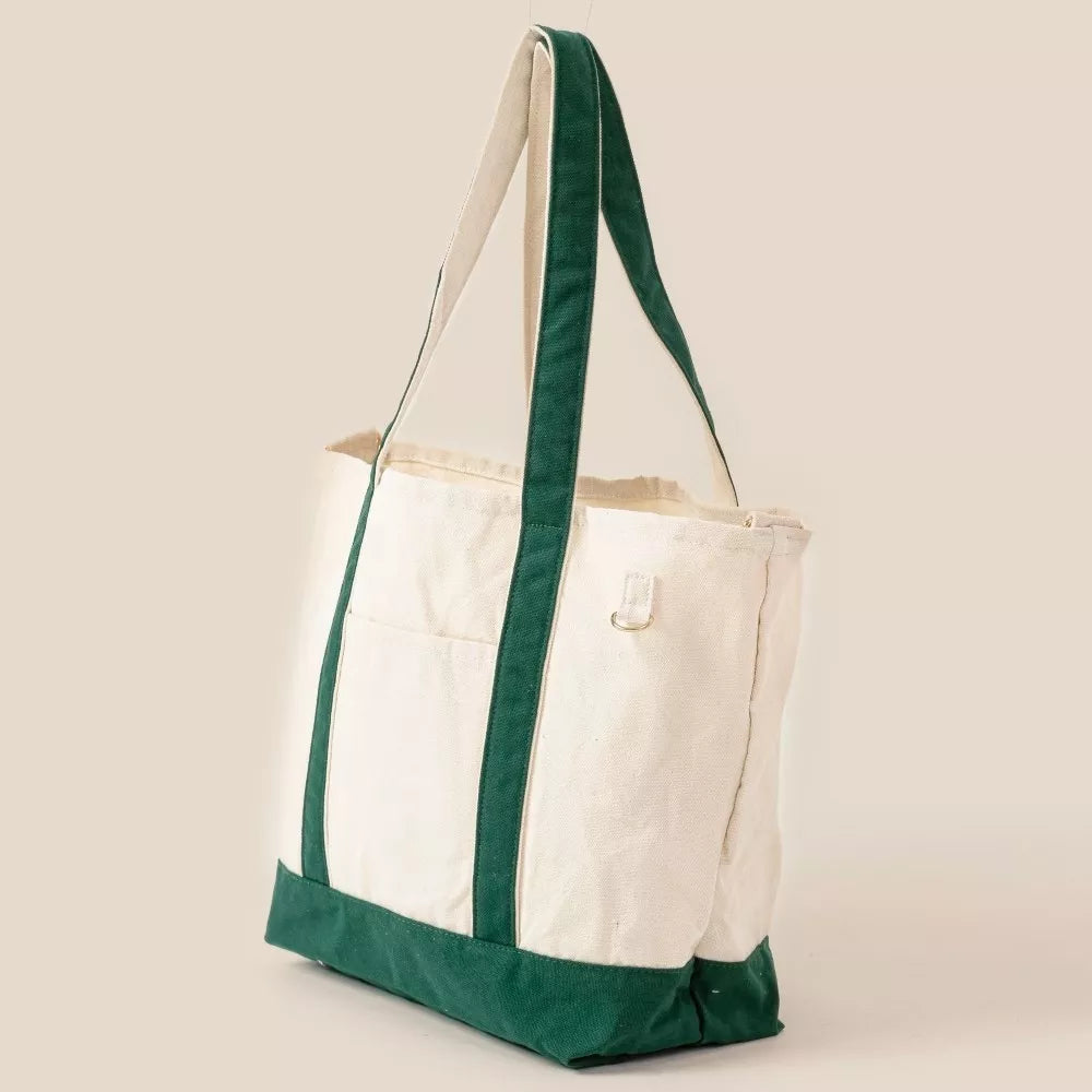 Fame Contrast Trim Tote Bag | Tote Bags Daverri Fashions