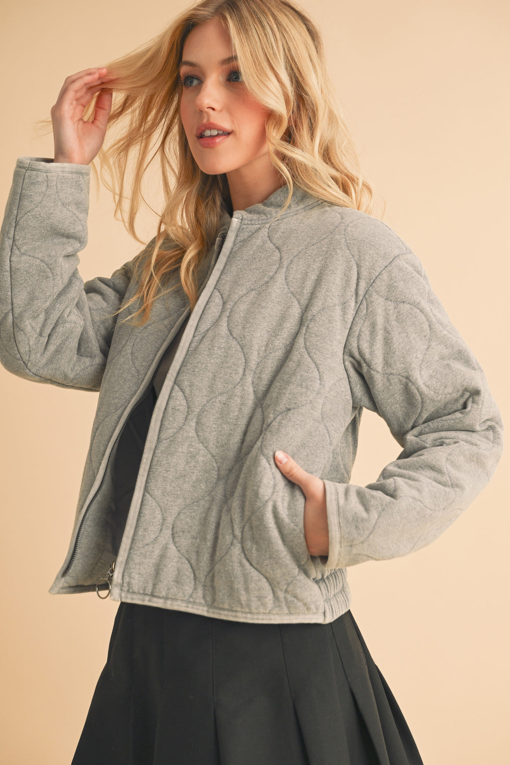 Aemi+Co Zip Up Quilted Jacket