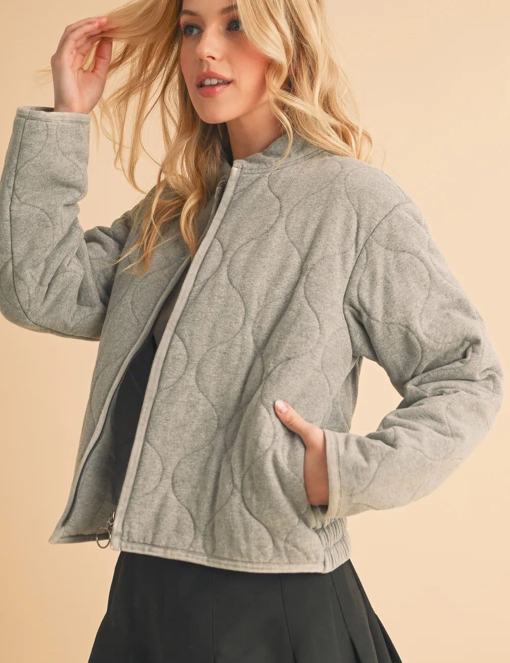 Aemi+Co Zip Up Quilted Jacket | Daverri Fashions