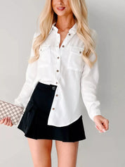Button-Down Collared Neck Denim Shirt | Shirts Daverri Fashions
