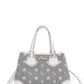 Monogram Pattern Handbag with Rhinestones Decor - DAVERRI FASHIONS