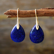 Dark Blue One Size Crystal Dangle Earrings | Earrings Daverri Fashions