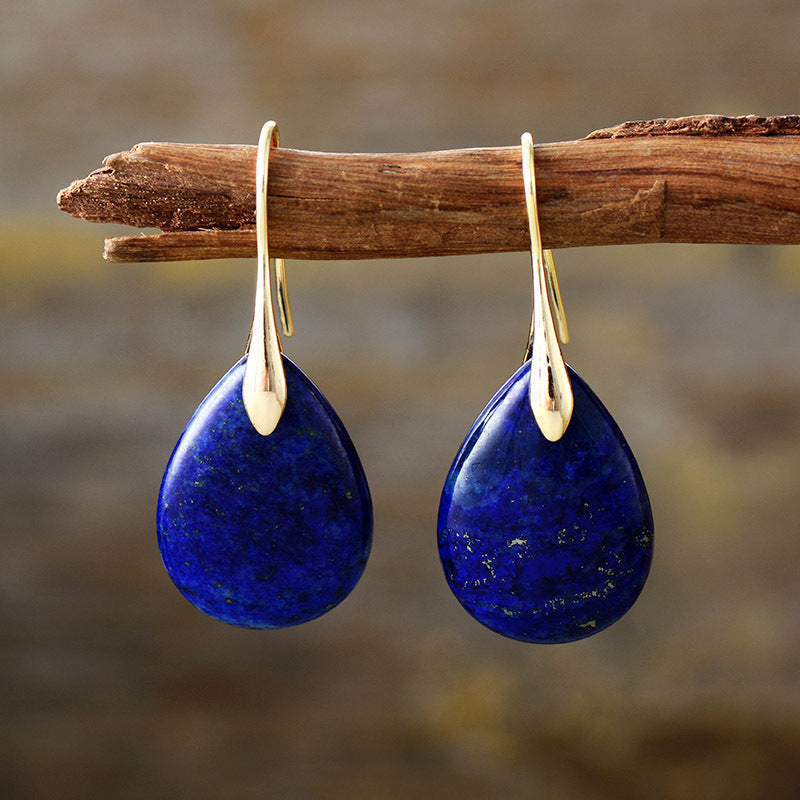 Dark Blue One Size Crystal Dangle Earrings | Earrings Daverri Fashions