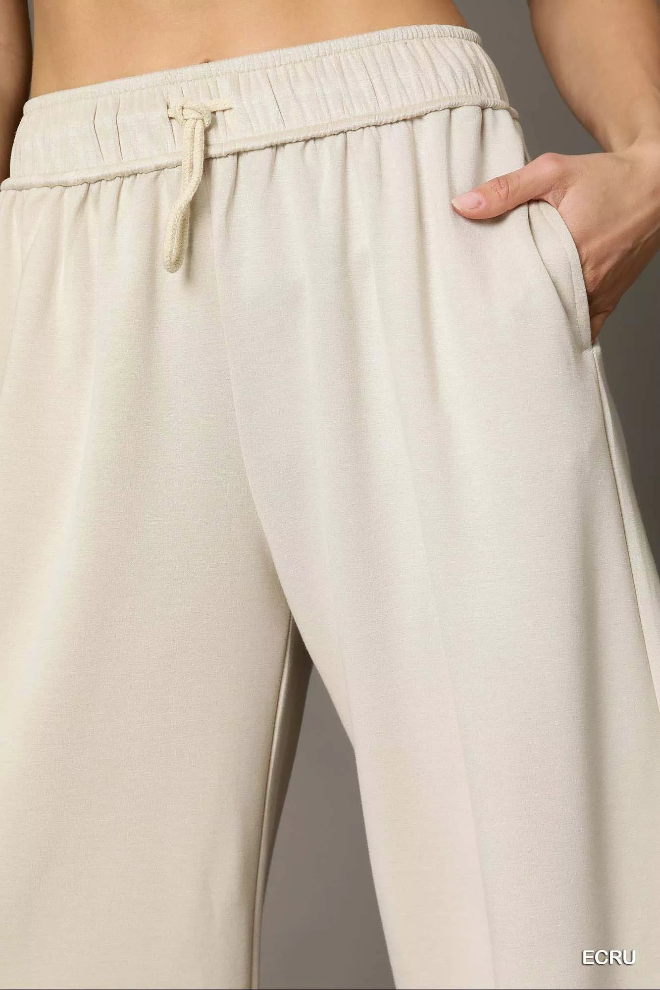 Umgee Elastic Drawstring Waistband Wide Leg Pants | Pants Daverri Fashions