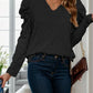 V-Neck Puff Sleeve Top - DAVERRI FASHIONS