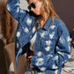 BiBi Washed Tie Dye Denim Jacket - DAVERRI FASHIONS