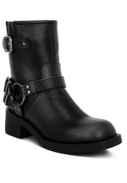 Caribou Harness Detail Biker Boots | Boots Daverri Fashions