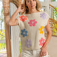 BiBi Multi Jeweled Crochet Flower Patch Sweater Vest Sweaters