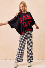 BiBi Gameday Theme Checkered Printed Pants | Daverri Fashions